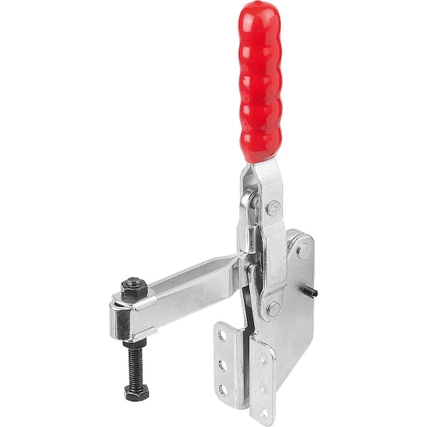 Kipp Toggle Clamp Vertical Std, Angled Foot F2=3600, Adj Clamping Spind M08X60, Steel Zinc Plated, K1259.03600 - main